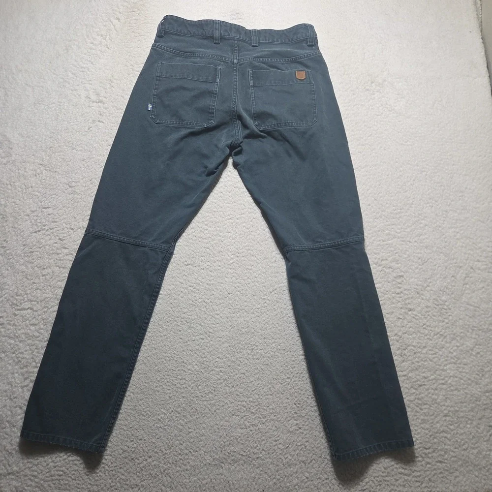 Fjallraven Pants Mens 30x30 Long Black Greenland Canvas 87216 Black Faded